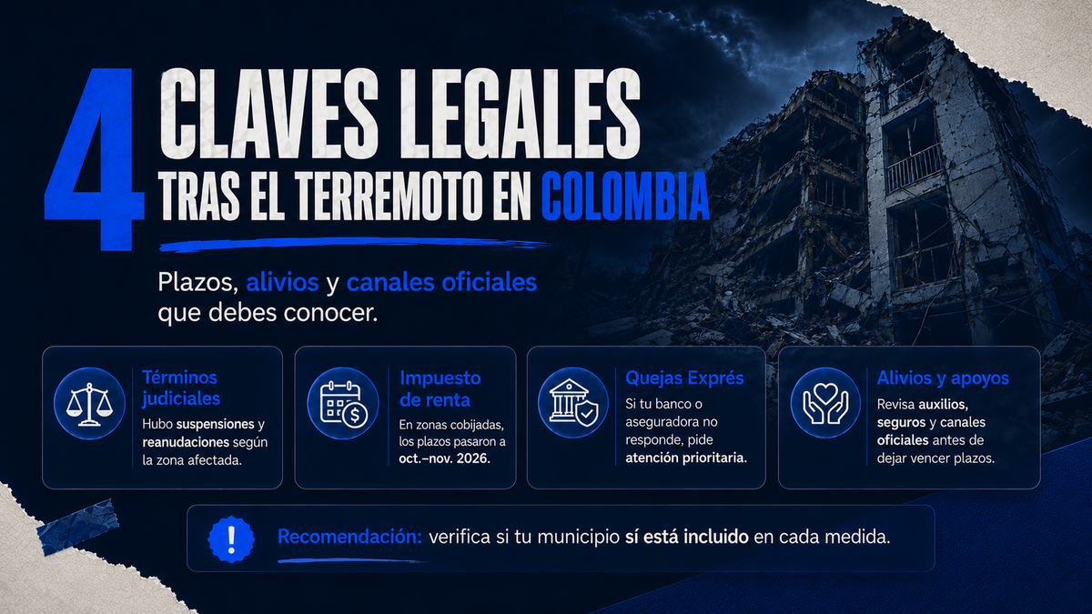 Una semana después del terremoto: esto es lo que cambió legalmente en Colombia
